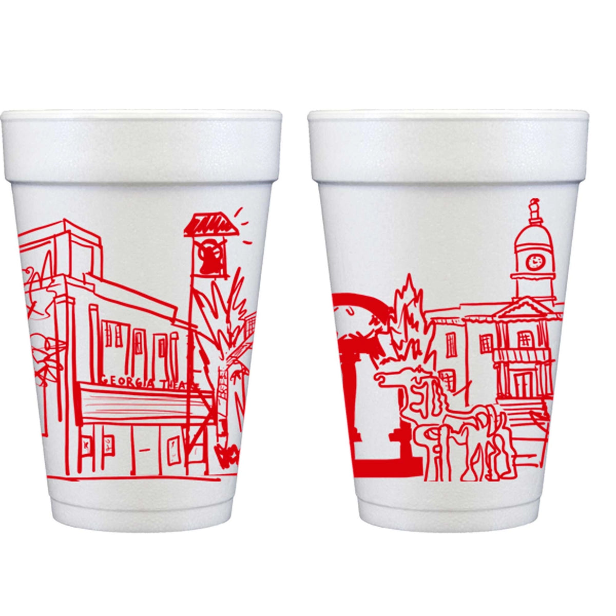 UGA Skyline Foam Cups Blair's
